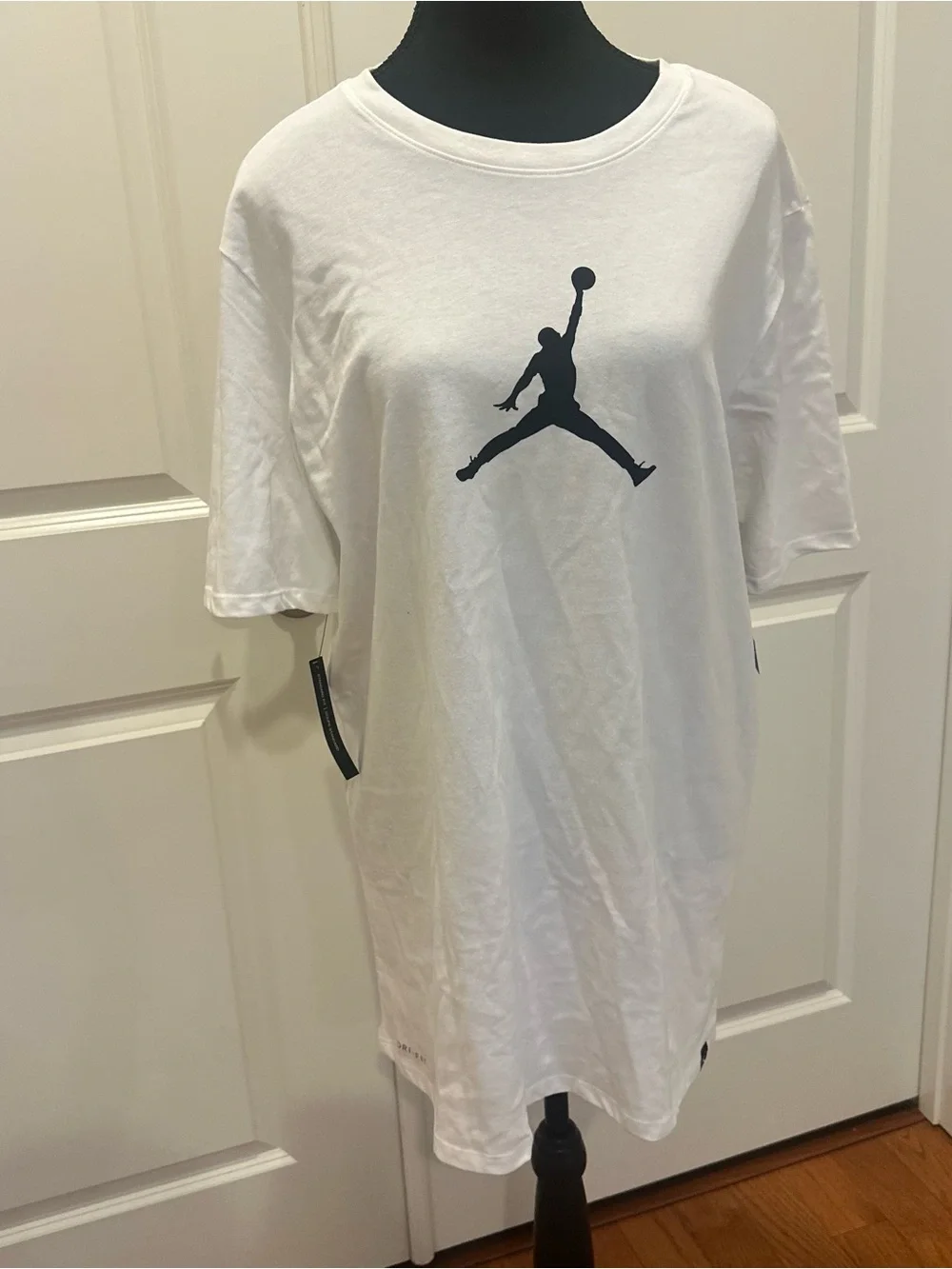 Jordan Men's White Tee with Black Jumpman Logo